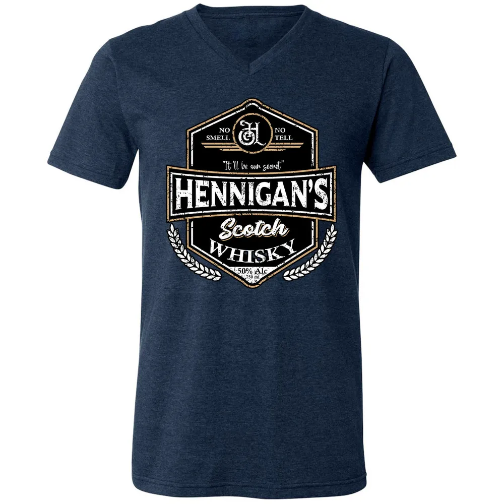 Unisex V-Neck T-Shirt - ZDZFCUSB - Heather Navy - 15