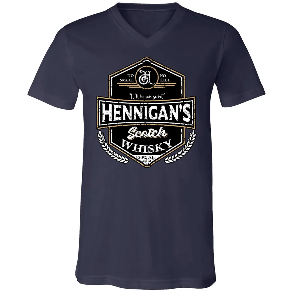 Unisex V-Neck T-Shirt - ZDZFCUSB - Navy - 2