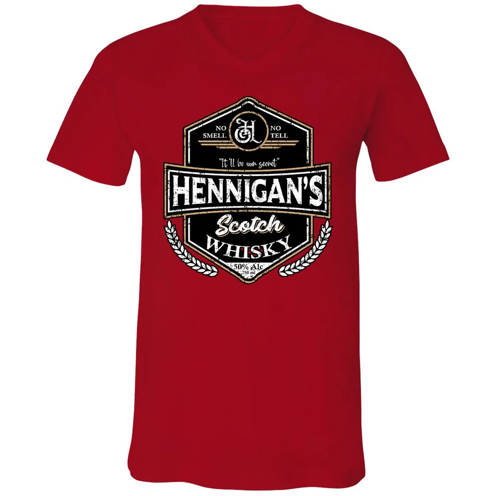 Unisex V-Neck T-Shirt - ZDZFCUSB - Red - 3