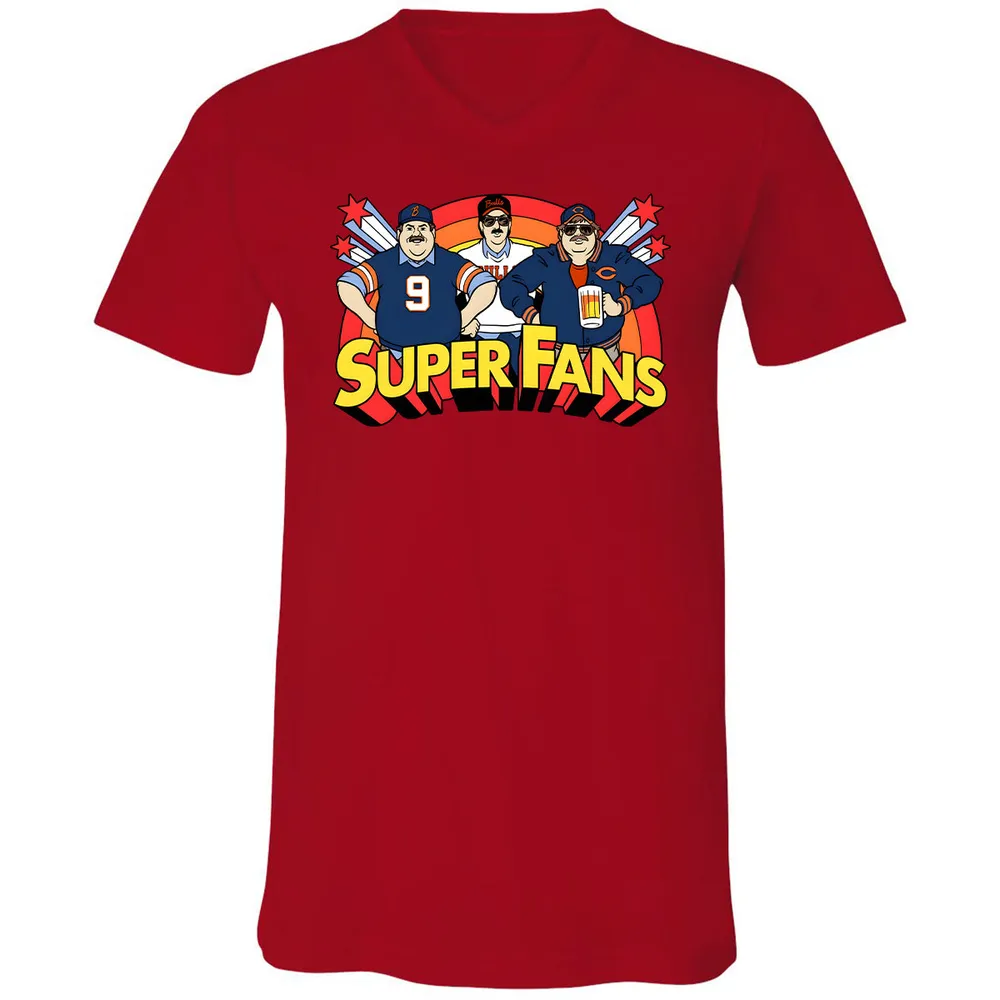 Unisex V-Neck T-Shirt - VUG7DDZ8 - Red - 3