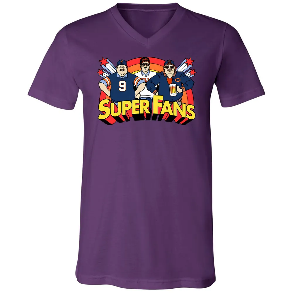 Unisex V-Neck T-Shirt - VUG7DDZ8 - Team Purple - 9