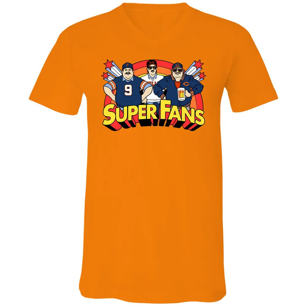 Unisex V-Neck T-Shirt - VUG7DDZ8 - Orange - 11