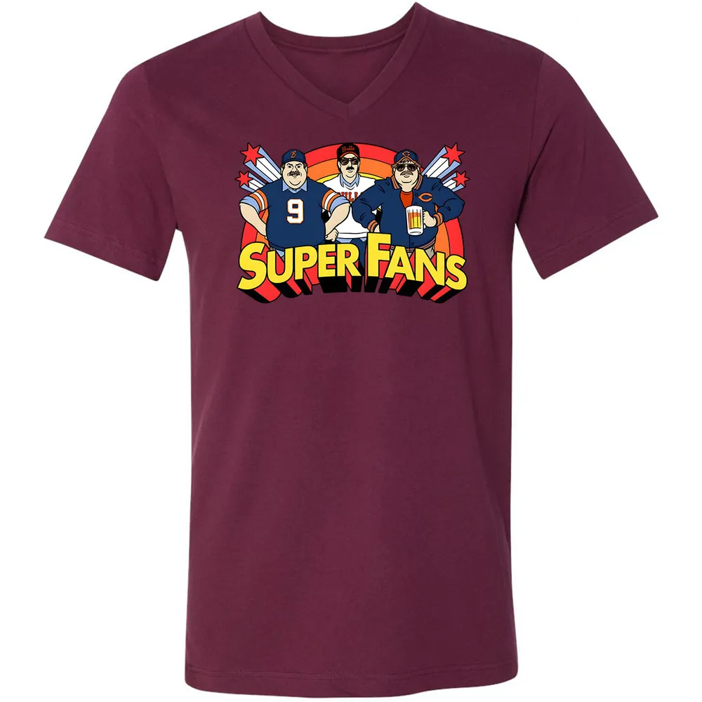 Unisex V-Neck T-Shirt - VUG7DDZ8 - Maroon - 6