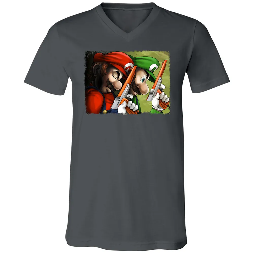 Unisex V-Neck T-Shirt - B5W1B47Z - Asphalt - 12