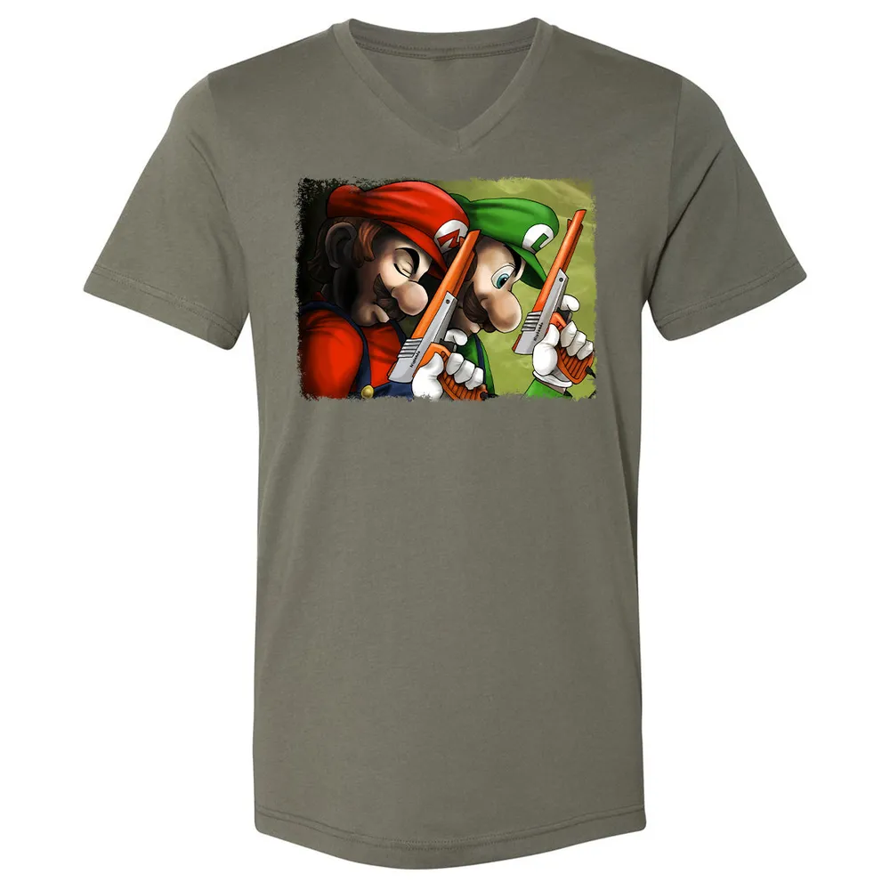 Unisex V-Neck T-Shirt - B5W1B47Z - Military Green - 10