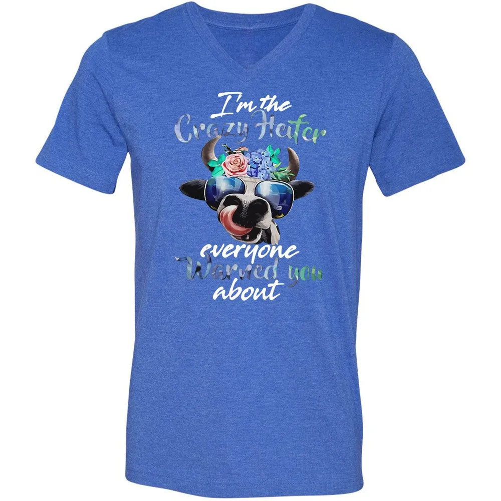 Unisex V-Neck T-Shirt - PVCWQ5AP - Heather True Royal - 14