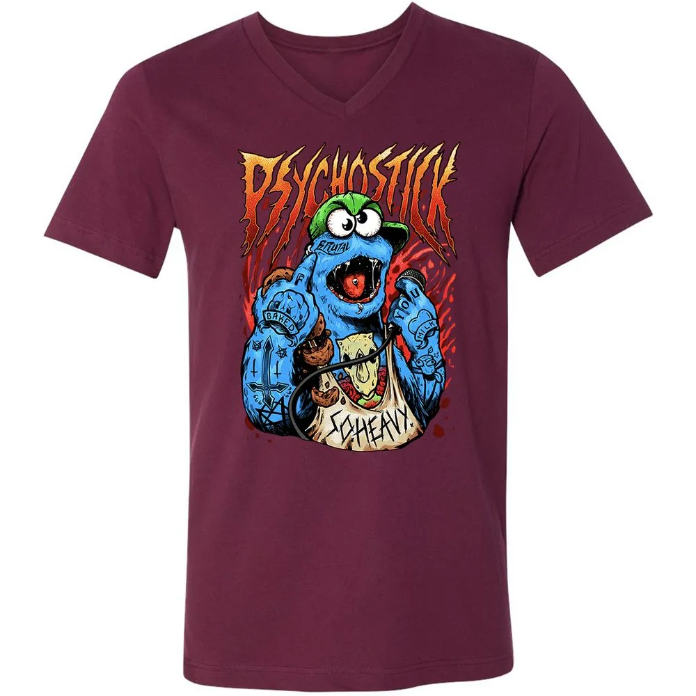 Unisex V-Neck T-Shirt - RSEAASQ5 - Maroon - 6