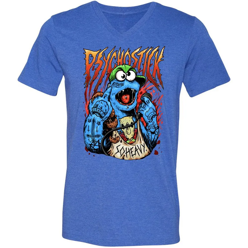 Unisex V-Neck T-Shirt - RSEAASQ5 - Heather True Royal - 14