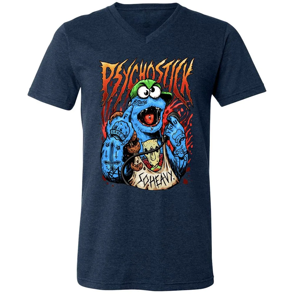 Unisex V-Neck T-Shirt - RSEAASQ5 - Heather Navy - 15