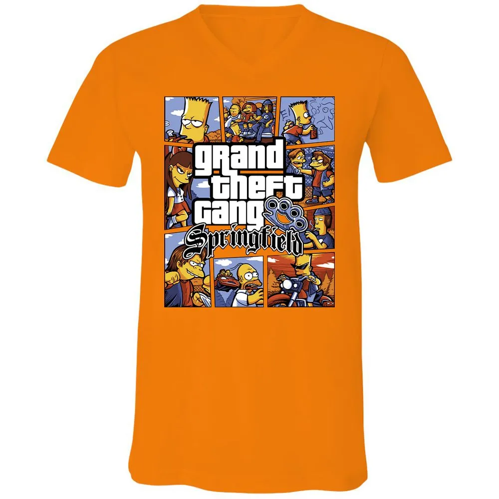 Unisex V-Neck T-Shirt - 3RN1RZFQ - Orange - 11