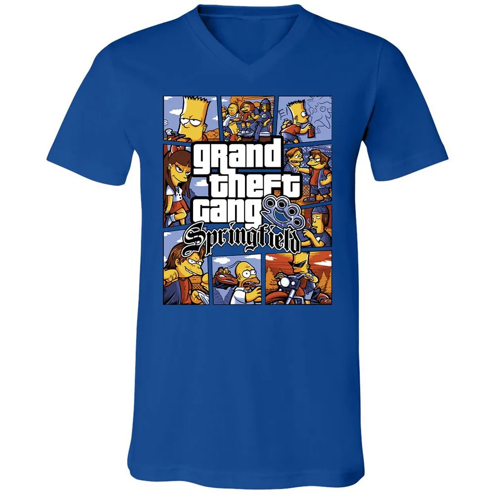 Unisex V-Neck T-Shirt - 3RN1RZFQ - True Royal - 4