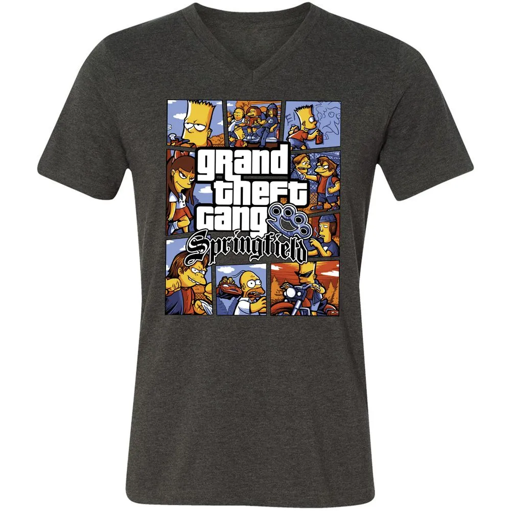 Unisex V-Neck T-Shirt - 3RN1RZFQ - Dark Grey Heather - 8