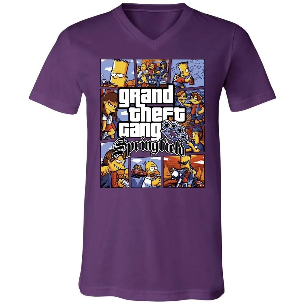 Unisex V-Neck T-Shirt - 3RN1RZFQ - Team Purple - 9