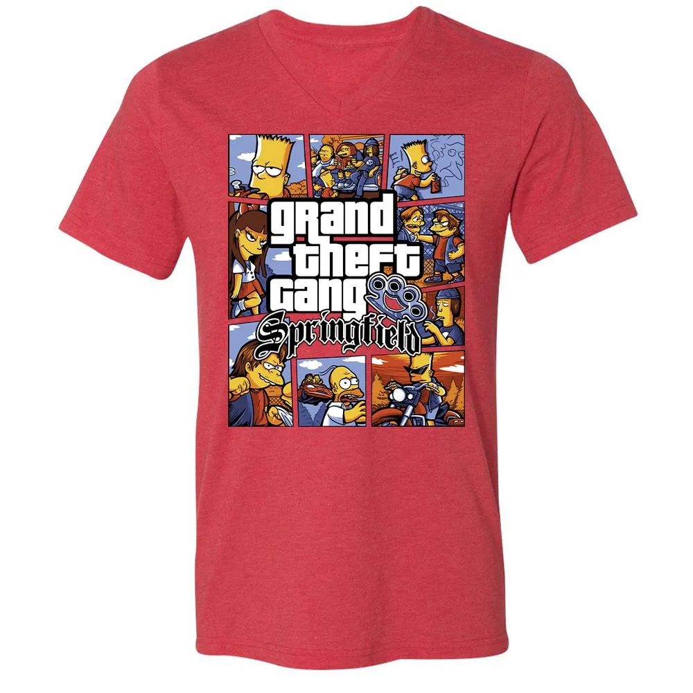 Unisex V-Neck T-Shirt - 3RN1RZFQ - Heather Red - 16