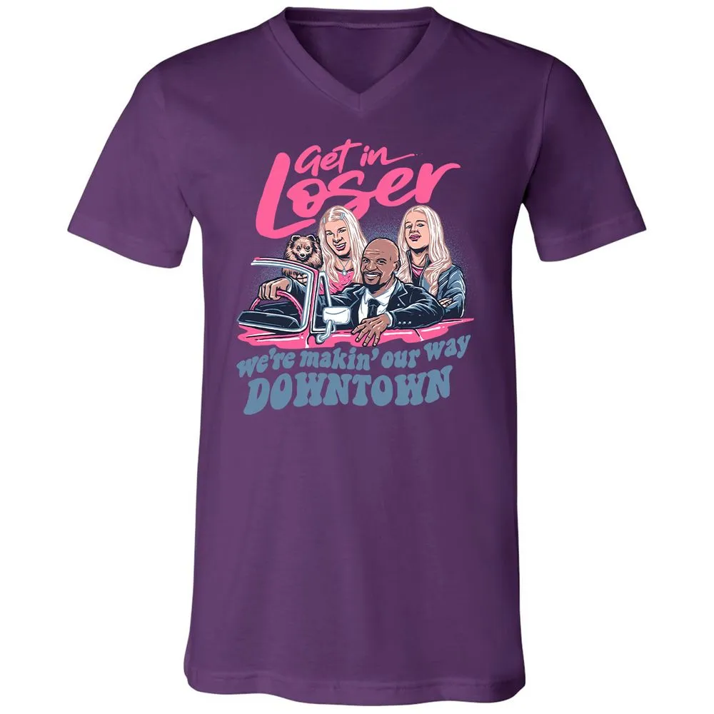Unisex V-Neck T-Shirt - P6DW9QU6 - Team Purple - 9