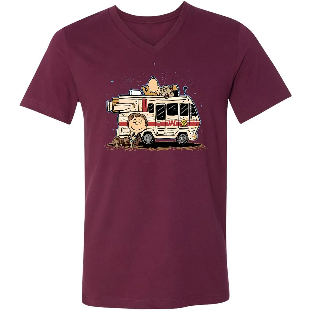 Unisex V-Neck T-Shirt - VR1H2P21 - Maroon - 6