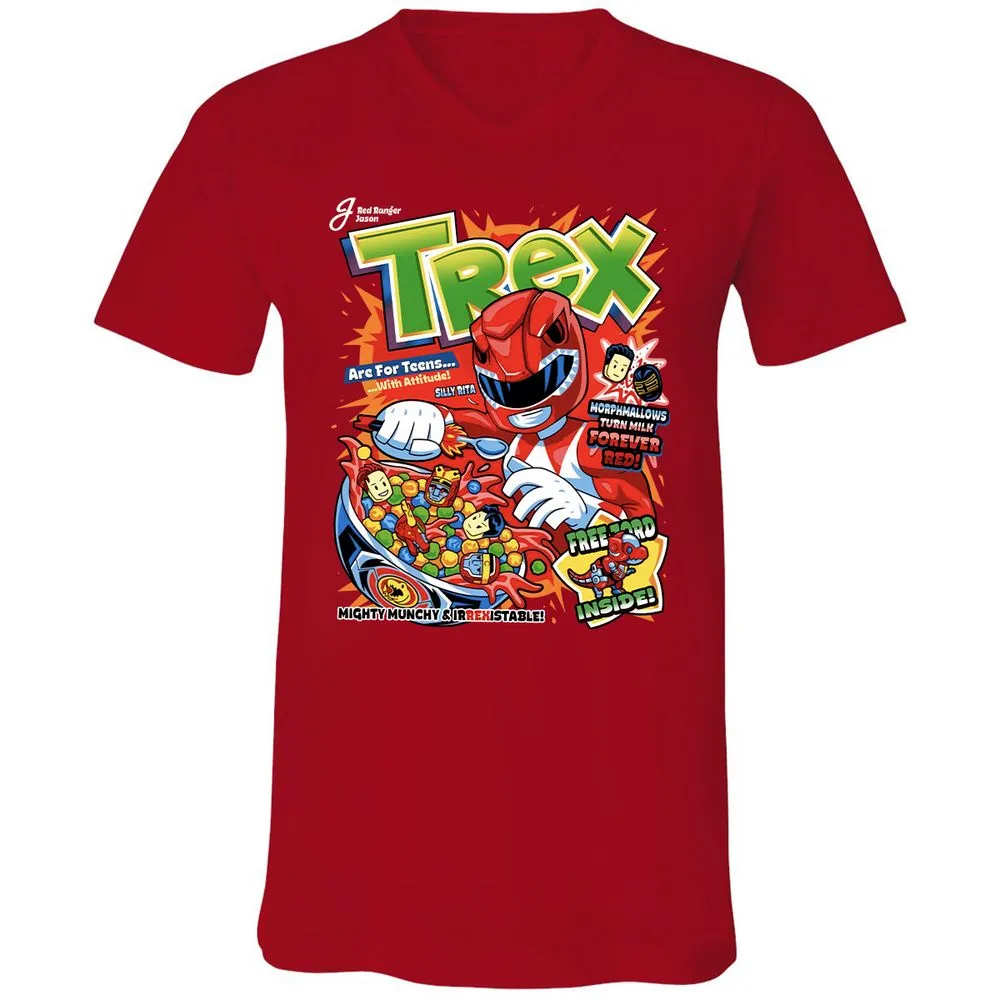 Unisex V-Neck T-Shirt - DKPFYQMS - Red - 3