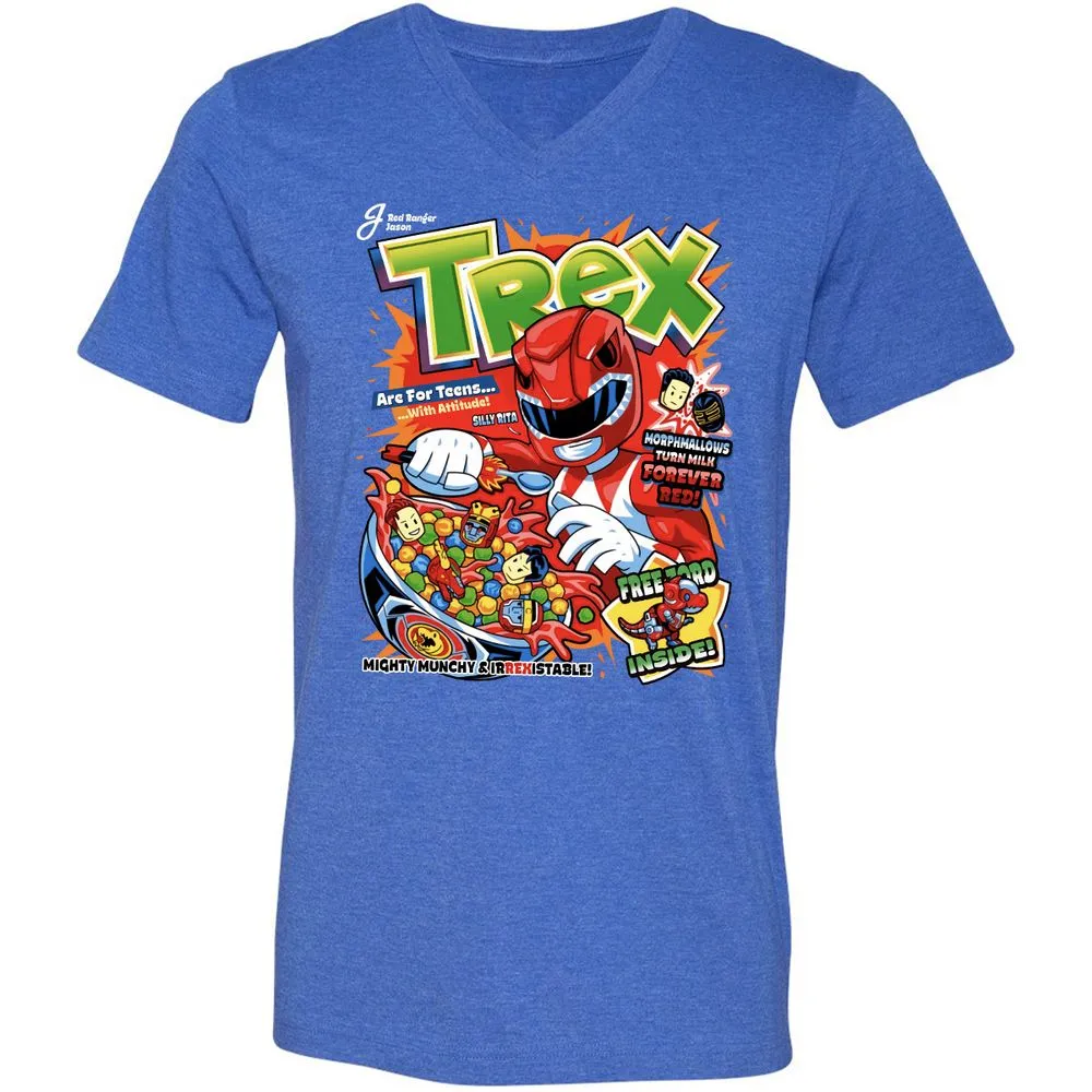 Unisex V-Neck T-Shirt - DKPFYQMS - Heather True Royal - 14