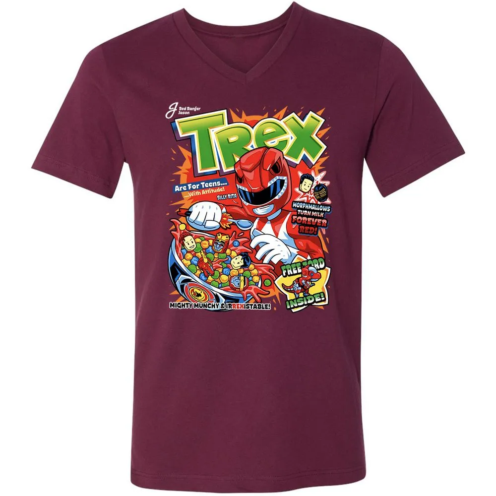 Unisex V-Neck T-Shirt - DKPFYQMS - Maroon - 6