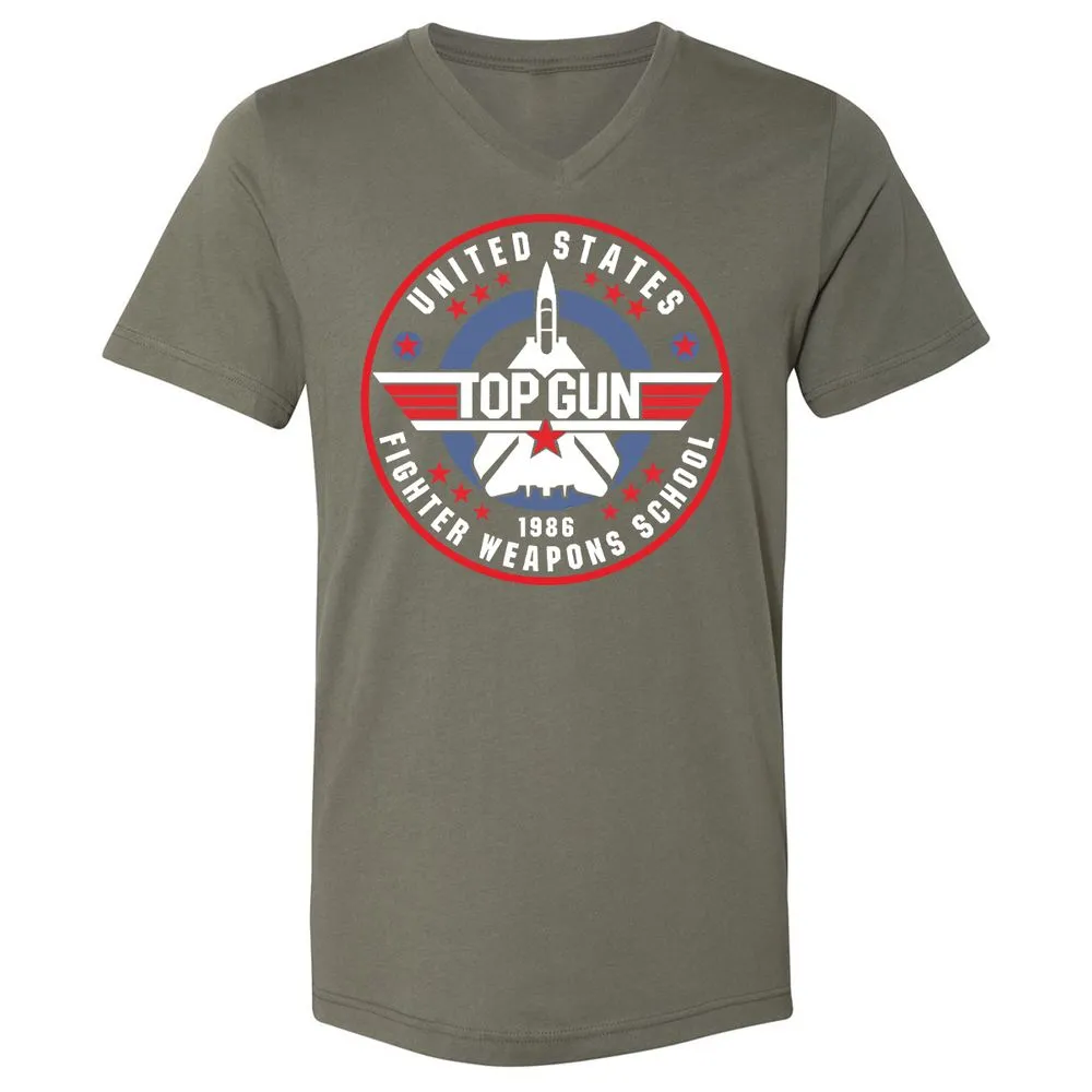 Unisex V-Neck T-Shirt - 194BU7W5 - Military Green - 10