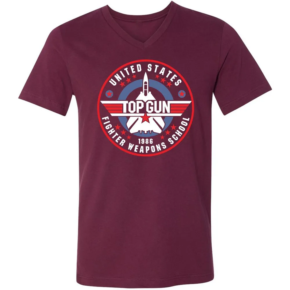 Unisex V-Neck T-Shirt - 194BU7W5 - Maroon - 6