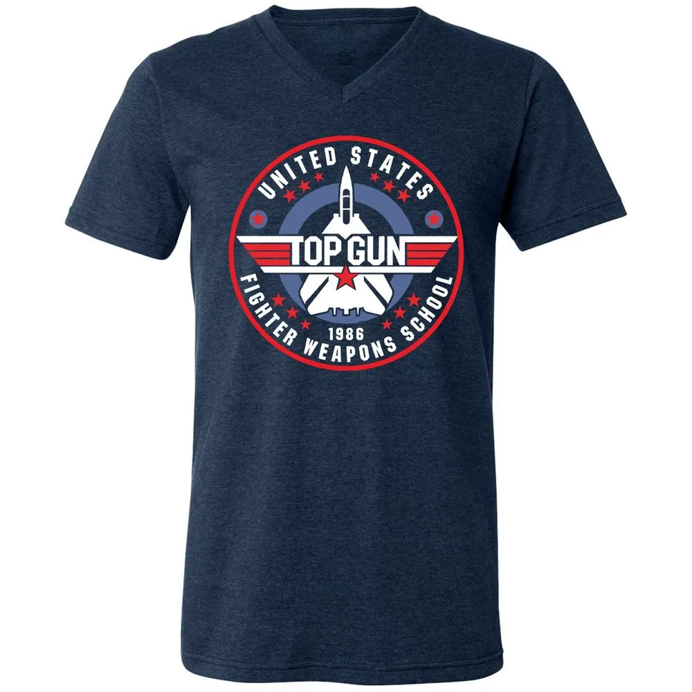 Unisex V-Neck T-Shirt - 194BU7W5 - Heather Navy - 15