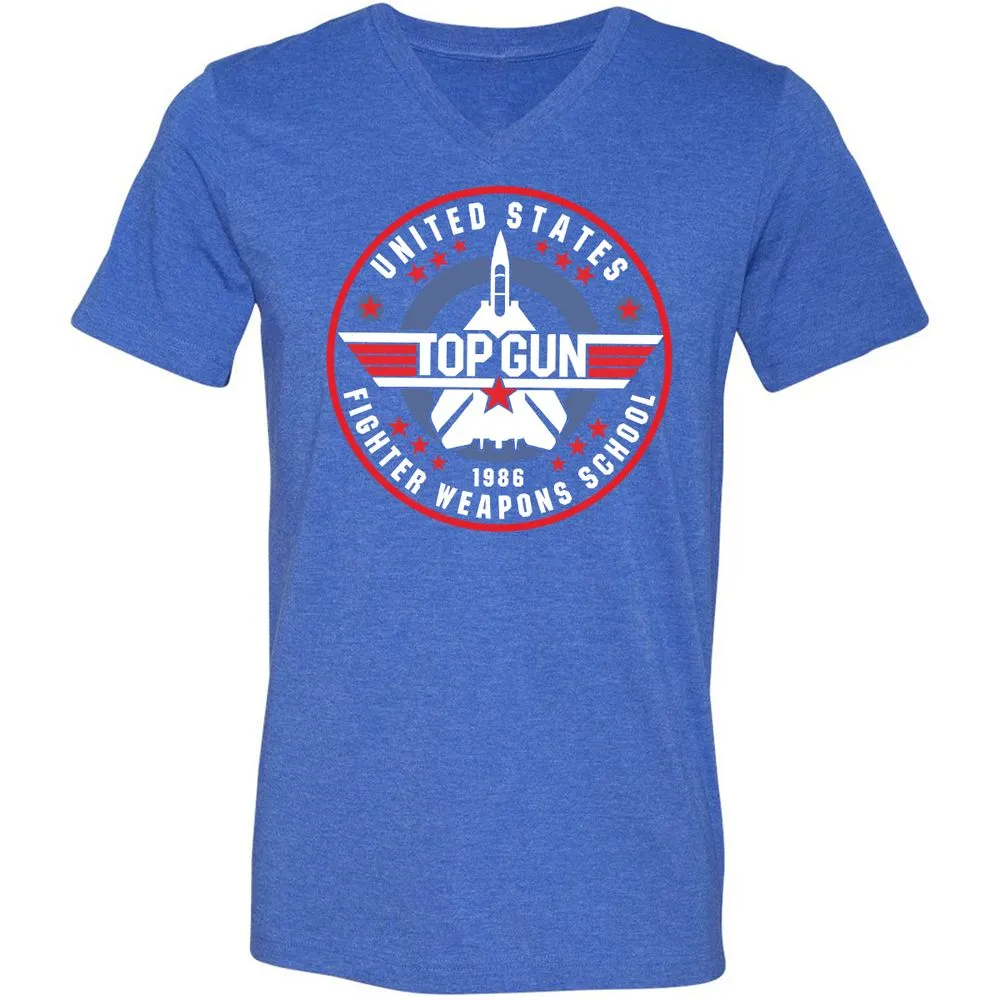 Unisex V-Neck T-Shirt - 194BU7W5 - Heather True Royal - 14
