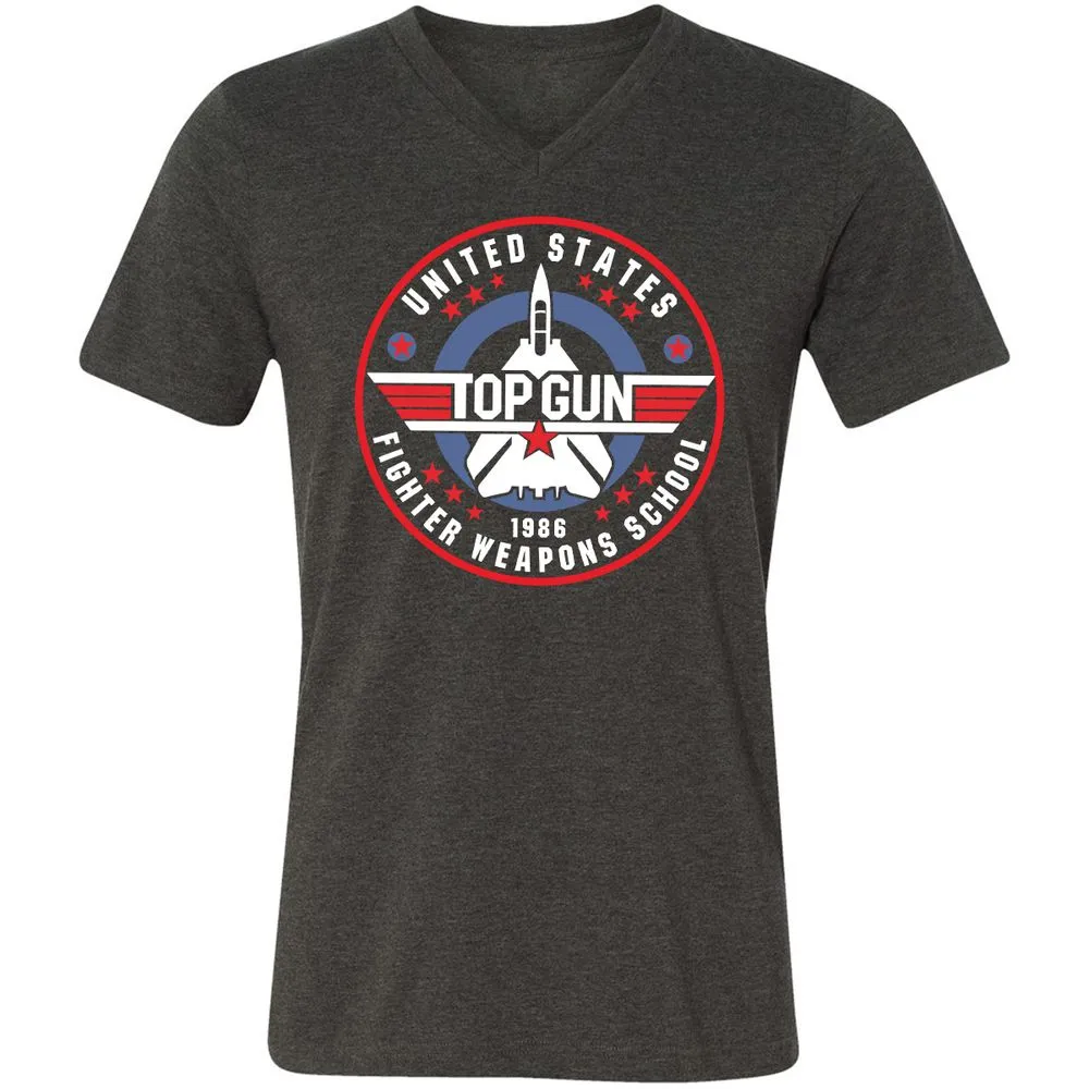 Unisex V-Neck T-Shirt - 194BU7W5 - Dark Grey Heather - 8