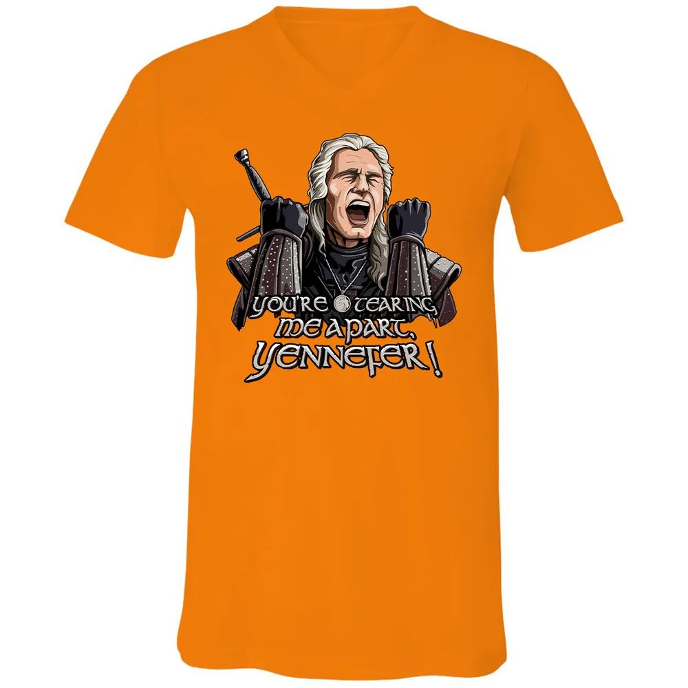 Unisex V-Neck T-Shirt - S56W49CW - Orange - 11