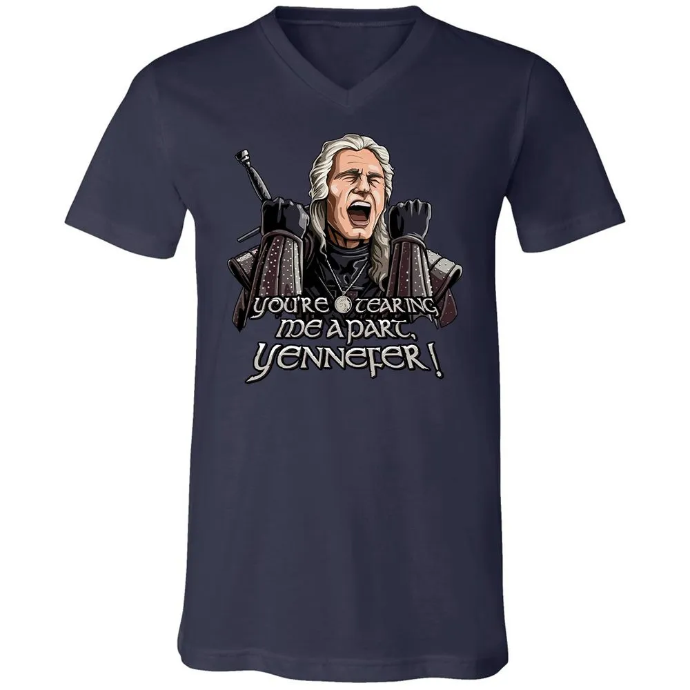 Unisex V-Neck T-Shirt - S56W49CW - Navy - 2