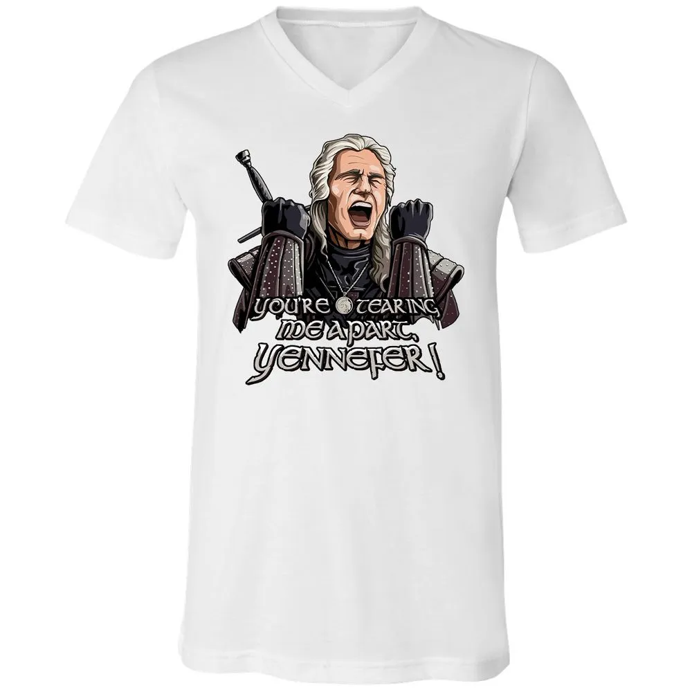 Unisex V-Neck T-Shirt - S56W49CW - White - 5