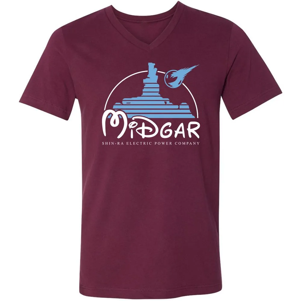 Unisex V-Neck T-Shirt - QW8YAVFE - Maroon - 6