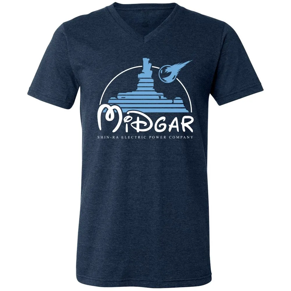 Unisex V-Neck T-Shirt - QW8YAVFE - Heather Navy - 15