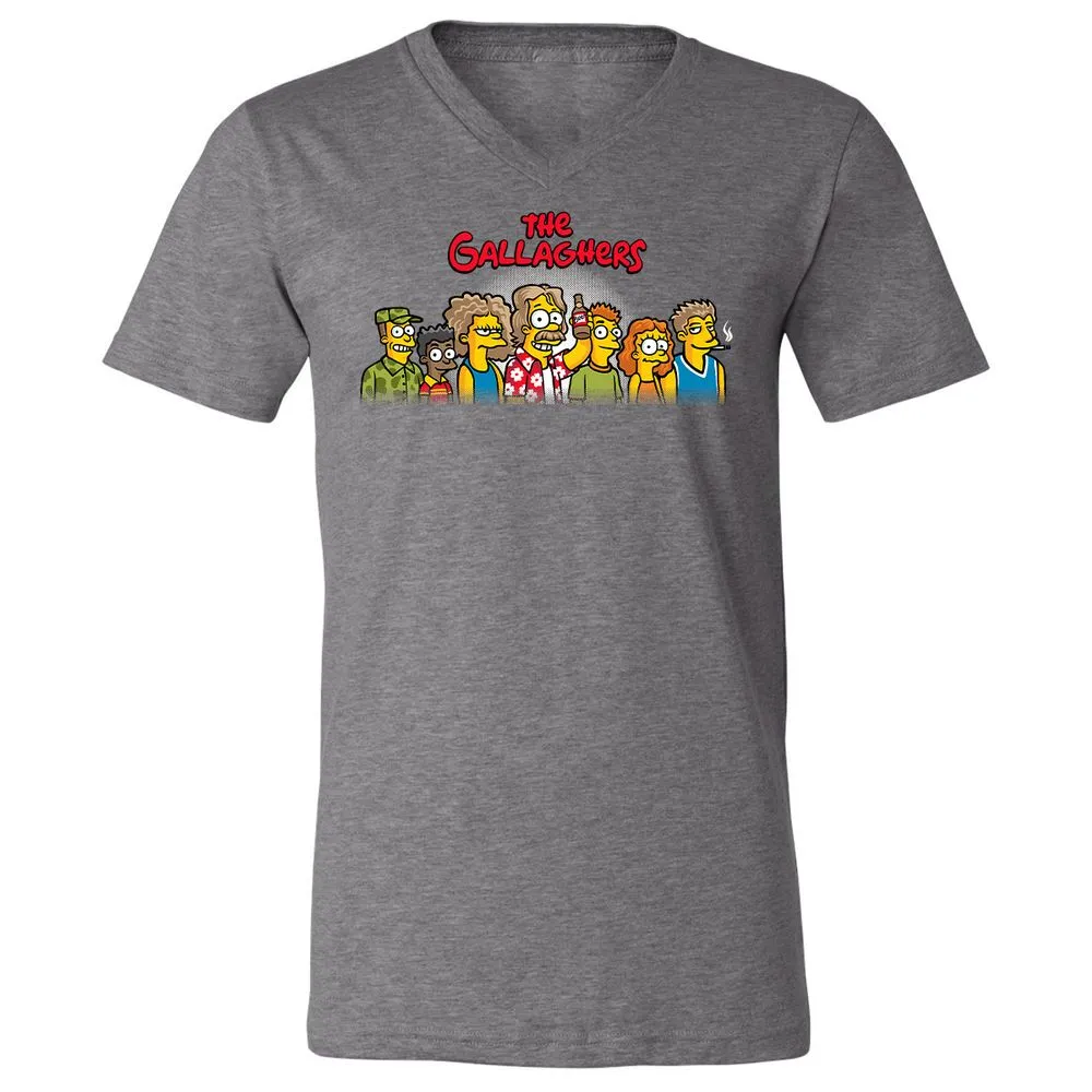 Unisex V-Neck T-Shirt - CAUBD64N - Deep Heather - 13