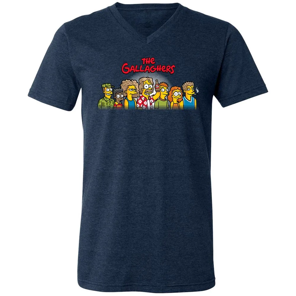 Unisex V-Neck T-Shirt - CAUBD64N - Heather Navy - 15