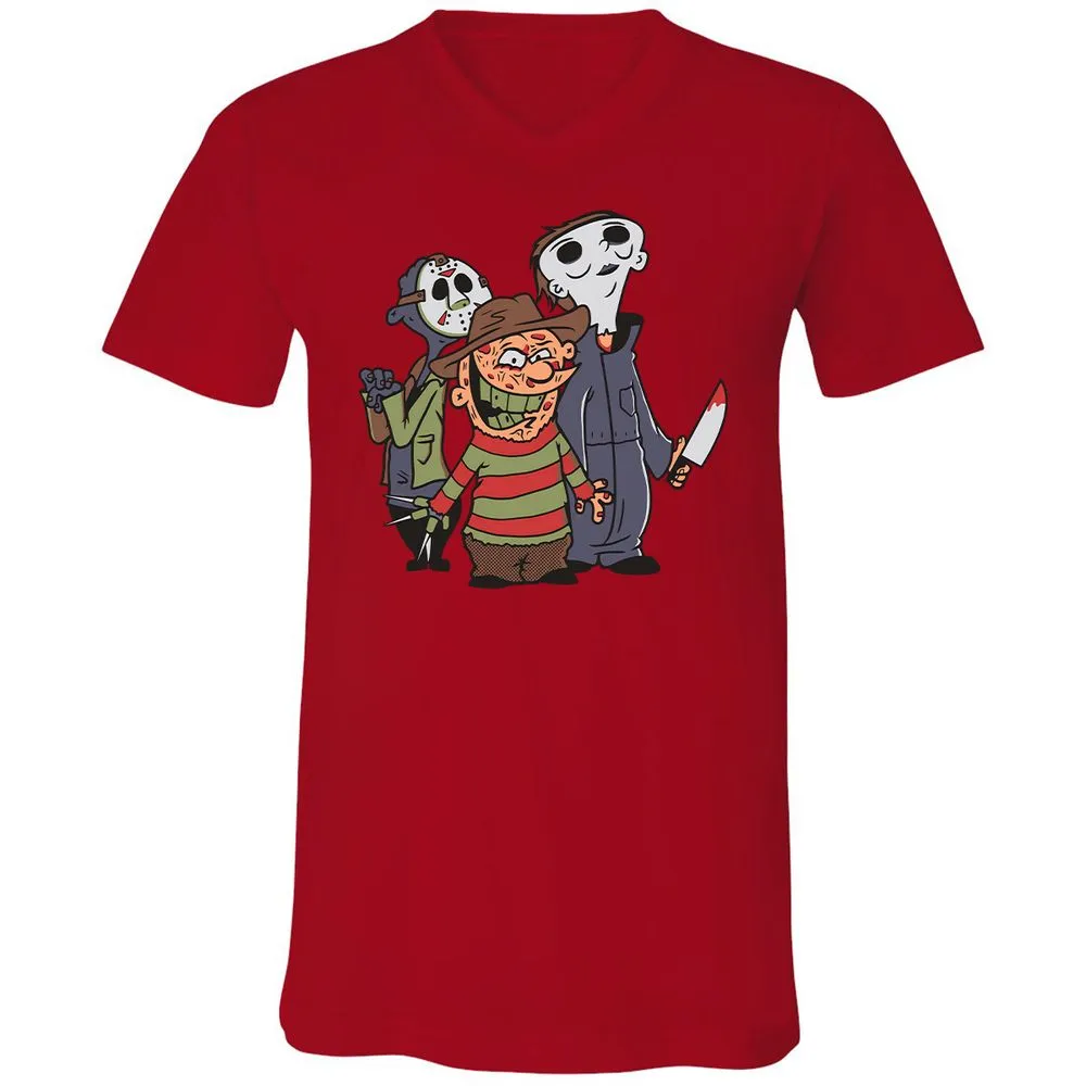 Unisex V-Neck T-Shirt - 66JE8PQM - Red - 3