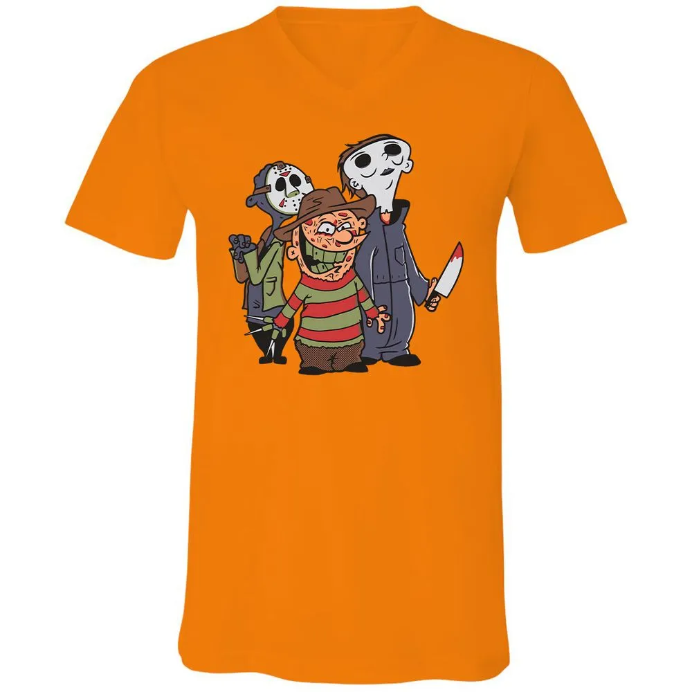 Unisex V-Neck T-Shirt - 66JE8PQM - Orange - 11