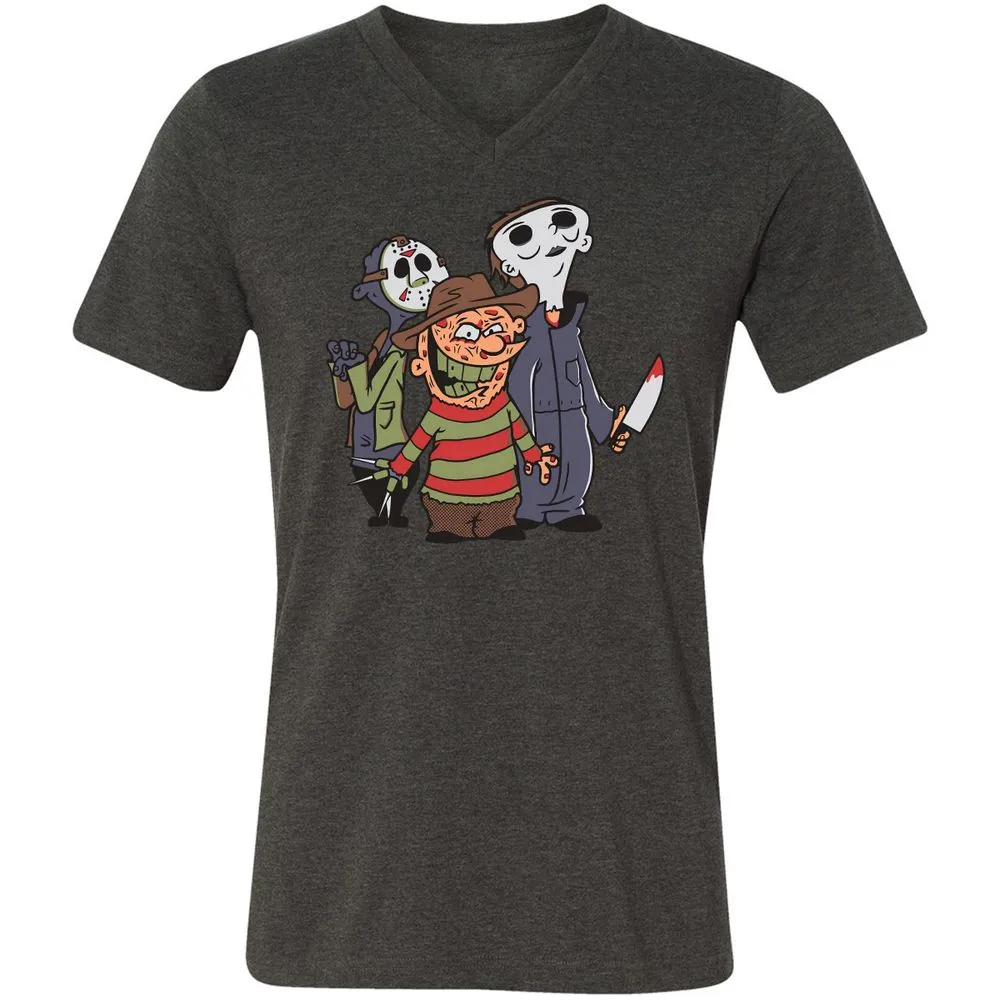 Unisex V-Neck T-Shirt - 66JE8PQM - Dark Grey Heather - 8