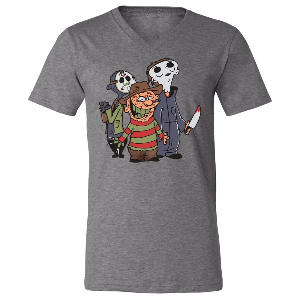 Unisex V-Neck T-Shirt - 66JE8PQM - Deep Heather - 13