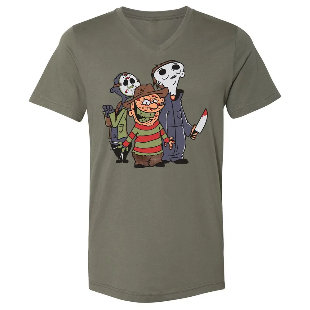 Unisex V-Neck T-Shirt - 66JE8PQM - Military Green - 10