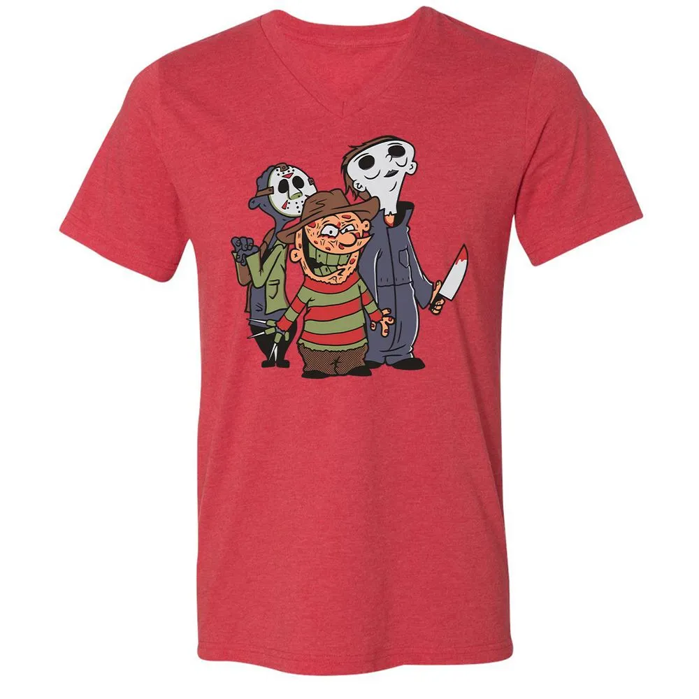 Unisex V-Neck T-Shirt - 66JE8PQM - Heather Red - 16