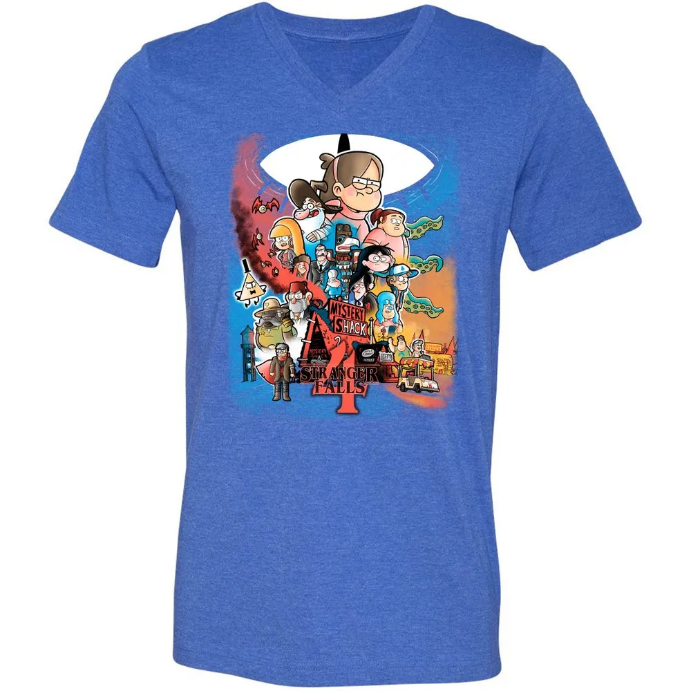 Unisex V-Neck T-Shirt - GCFG8GLY - Heather True Royal - 14