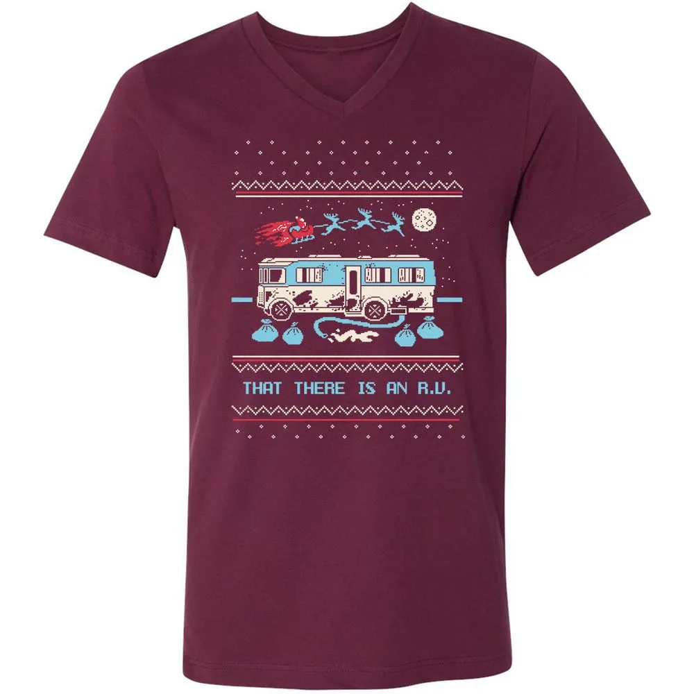 Unisex V-Neck T-Shirt - SPTGRENJ - Maroon - 6