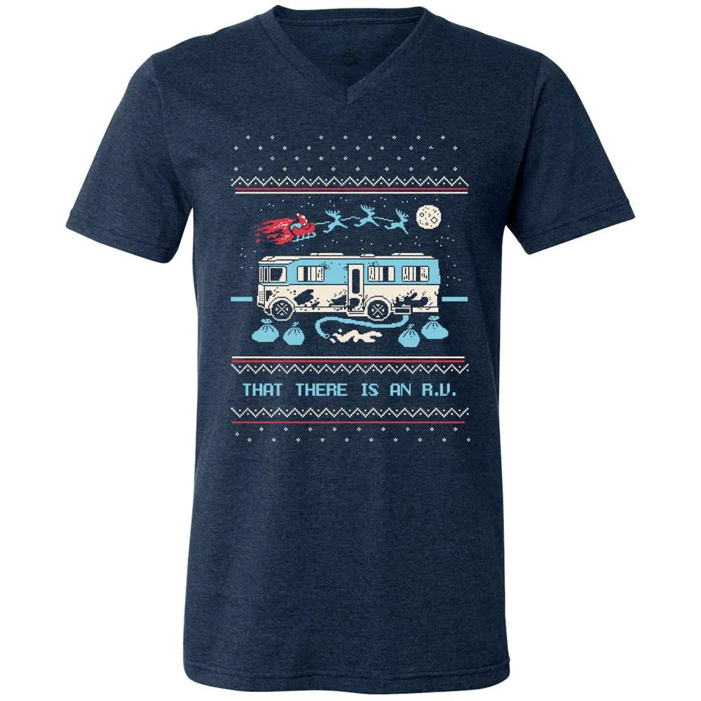 Unisex V-Neck T-Shirt - SPTGRENJ - Heather Navy - 15