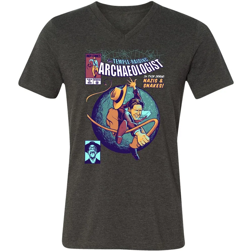 Unisex V-Neck T-Shirt - BNNYYSX8 - Dark Grey Heather - 8