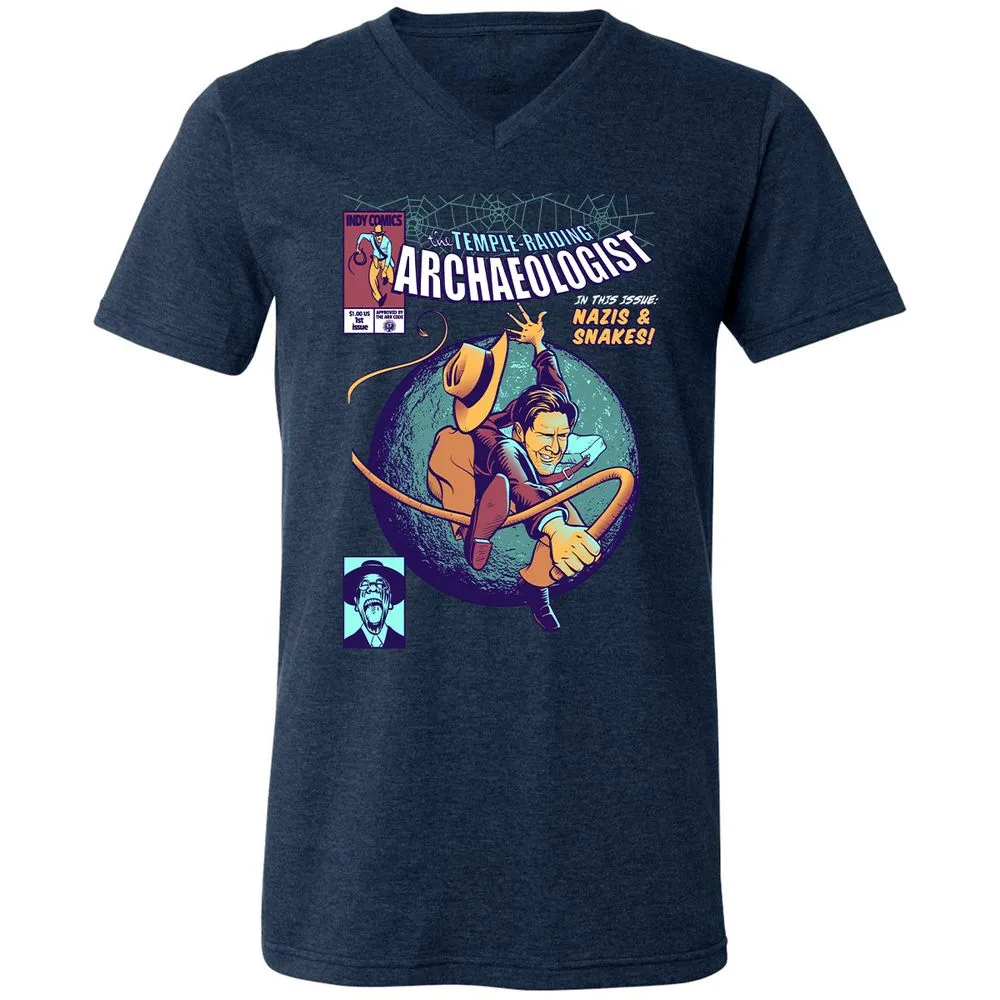 Unisex V-Neck T-Shirt - BNNYYSX8 - Heather Navy - 15