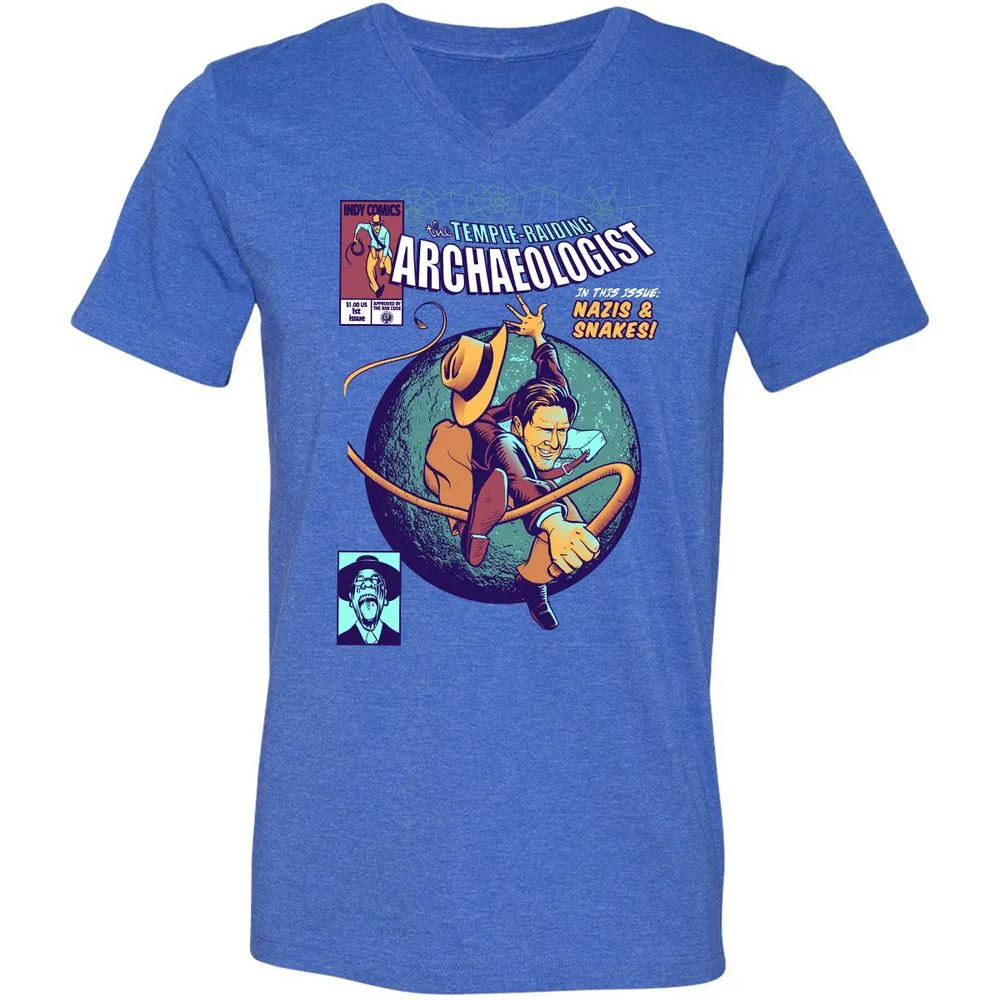 Unisex V-Neck T-Shirt - BNNYYSX8 - Heather True Royal - 14