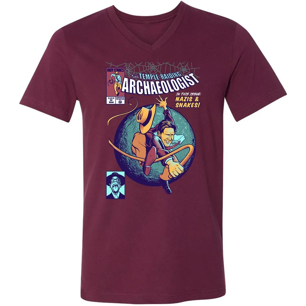 Unisex V-Neck T-Shirt - BNNYYSX8 - Maroon - 6