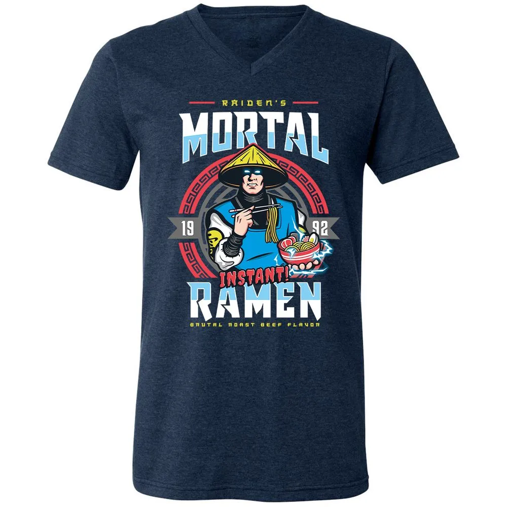 Unisex V-Neck T-Shirt - FFD3AUKJ - Heather Navy - 15