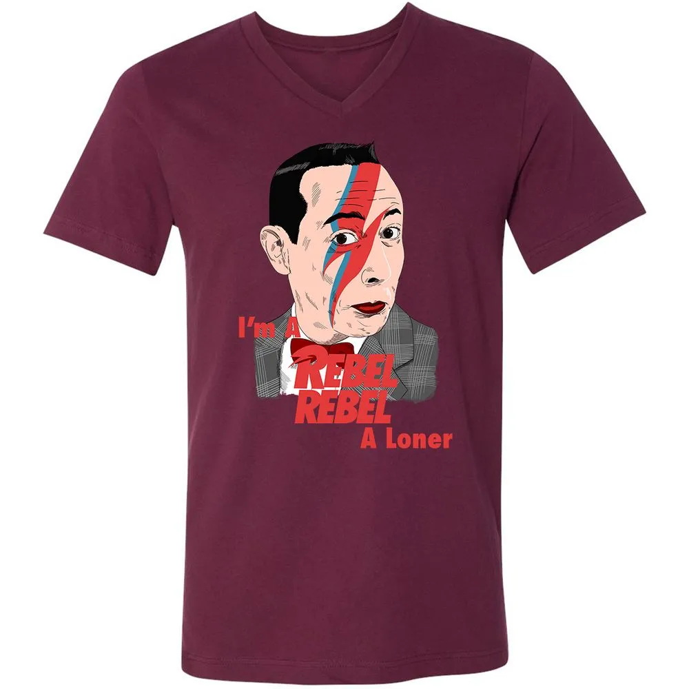 Unisex V-Neck T-Shirt - SQWXAFXG - Maroon - 6